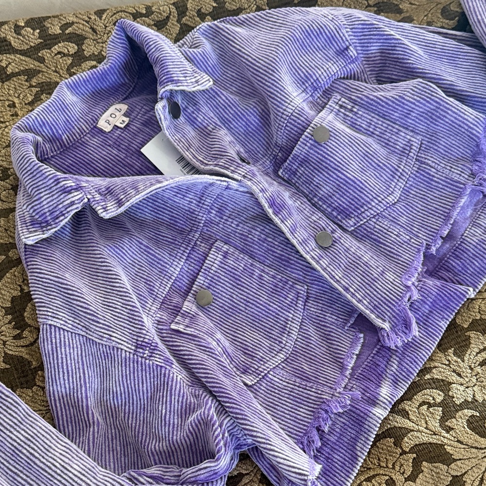 POL Lavender Corduroy Cropped Jacket - Picture 3 of 6